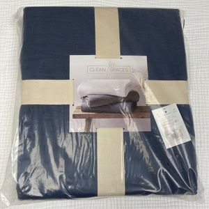 Clean Spaces BLUE Gauze 100% Cotton Full / Queen Blanket Cover Lightweight NEW!!
